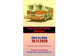 3.5x2 Fire Department Save The Date Business Card Square Corner Full Color Magnet 20 mil