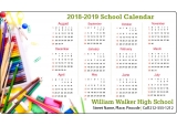 Customized 3.5x6 inch Round Corners High School Calendar Magnets 25 Mil