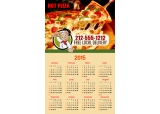 4x6.5 Square Corners Pizza Calendar Magnet 20 mil