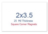 2x3.5 Custom Square Corner Business Card Magnets 25 Mil