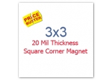 3x3 inch Custom Printed Square Corner Full Color Magnets 20 mil