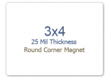 3x4 inch Custom Printed Round Corner Full Color Magnets 25 mil