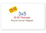 3x5 inch Custom Printed Round Corner Full Color Magnets 20 mil