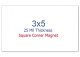 3x5 inch Custom Printed Square Corner Full Color Magnets 25 mil