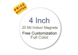 4 Inch Diameter Circle Shape Custom Full Color Magnets 20 mil