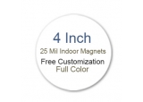4 Inch Diameter Circle Shape Custom Full Color Magnets 25 mil