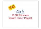 4x5 inch Custom Printed Square Corner Full Color Magnets 20 mil