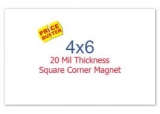 4x6 inch Custom Printed Square Corner Full Color Magnets 20 mil