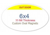 6x4 Inch Custom Oval Outdoor Safe Full Color Magnets 35 Mil