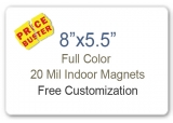 8x5.5 Round Corner Full Color Magnets 20 Mil