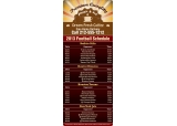 4x10 in Custom Printed Four Team Football Schedule Coffee Shop Round Corner Full Color Magnets 20 mil