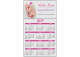 Customized 3.5x6 inch Round Corners Birth Announcement Calendar Magnets 25 MIL