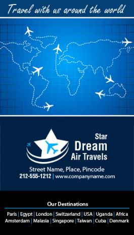 2x3.5 Air Travel Business Card Square Corner Full Color Magnet 20 mil
