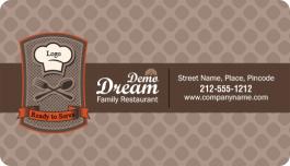 2x3.5 Family Restaurant Business Card Round Corner Full Color Magnet 20 mil