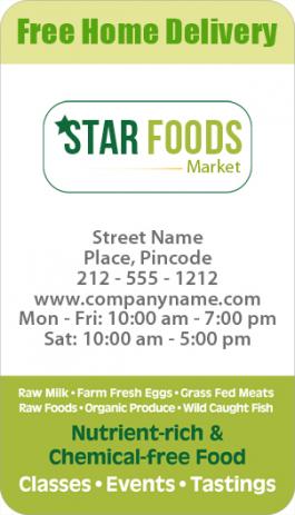 2x3.5 Food Market Round Corner Business Card Magnet 20 mil