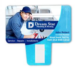 Custom Plumbing Business Card Magnets with Clip
