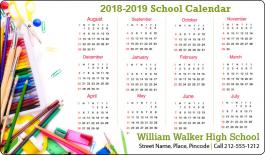 Customized 3.5x6 inch Round Corners High School Calendar Magnets 25 Mil
