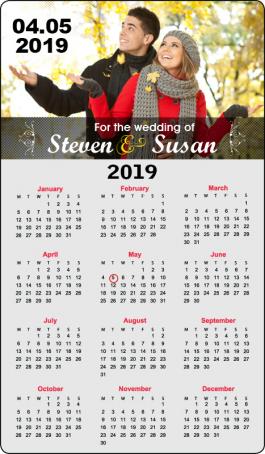 Personalized 3.5x6 inch Round Corners Wedding Announcement Calendar Magnets 25 MIL