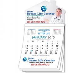 Customized 3.5x6.25 inch House Shaped Magnets With Tear Off Calendar