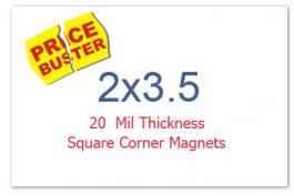 2x3.5 Business Card Square Corner Full Color Magnets 20 mil