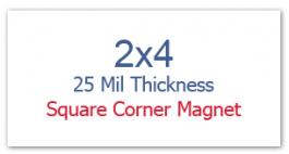 2x4 inch Custom Printed Square Corner Full Color Magnets 25 mil