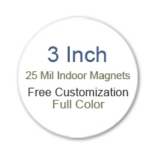 3 Inch Custom Diameter Circle Shape Full Color Magnets 25 mil