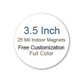 3.5 Inch Diameter Circle Shape Custom Full Color Magnets 25 mil