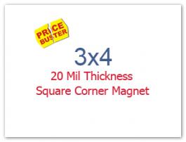 3x4 inch Custom Square Corner Printed Full Color Magnets 20 mil