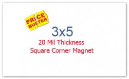 3x5 inch Custom Printed Square Corner Full Color Magnets 20 mil