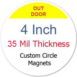 4 Inch Custom Circle Outdoor Safe Full Color Magnets 35 Mil