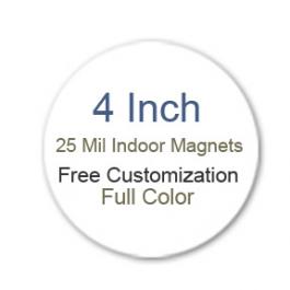 4 Inch Diameter Circle Shape Custom Full Color Magnets 25 mil