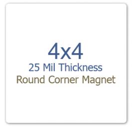 4x4 inch Custom Printed Round Corner Full Color Magnets 25 mil