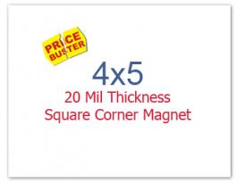 4x5 inch Custom Printed Square Corner Full Color Magnets 20 mil
