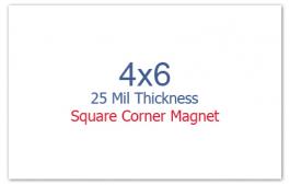 4x6 inch Custom Printed Square Corner Full Color Magnets 25 mil