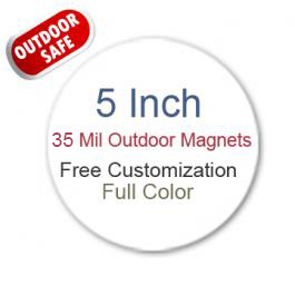 5 Inch Custom Circle Outdoor Safe Full Color Magnets 35 Mil