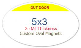 5x3 Inch Oval Outdoor Safe Magnets 35 Mil