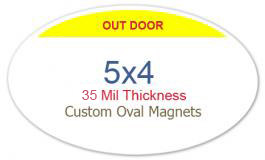 5x4 Inch Custom Oval Outdoor Safe Full Color Magnets 35 Mil