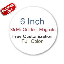 6 Inch Circle Custom Full Color Magnets Outdoor Safe 35 Mil