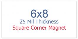 6x8 inch Custom Printed Square Corner Full Color Magnets 25 mil