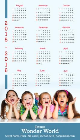 4x7 School Calendar Magnets Full Color 20 mil