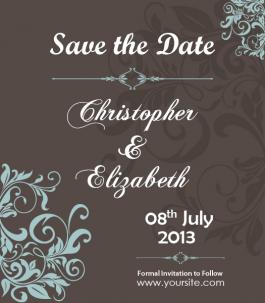 3.5x4 inch Classic Wedding Save the Date Square Corner Magnets 20 mil