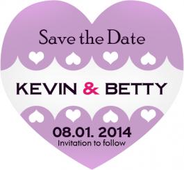Personalized 3.25x3 Wedding Save the Date Heart Shaped Magnets 20 mil
