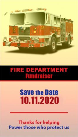3.5x2 Fire Department Save The Date Business Card Square Corner Full Color Magnet 20 mil
