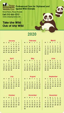 4x7 Round Corners Wildlife Care Calendar Magnet 25 mil