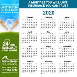 5x5 Square Corners Home Insurance Calendar Magnet 20 mil