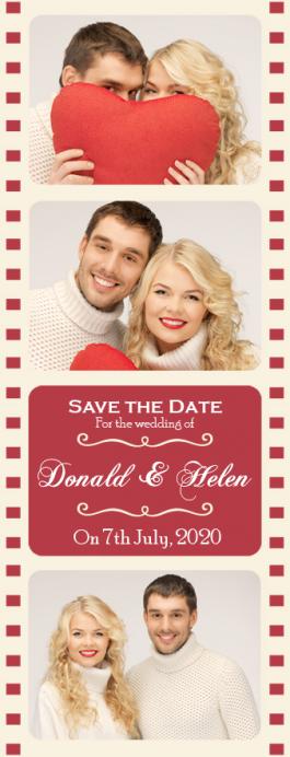 2.25x5.875 inch Photo Booth Wedding Save the Date Square Corner Magnets 20 mil