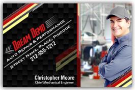 2x3.5 Automobile Mechanic Business Card Square Corner Full Color Magnet Outdoor 35 Mil