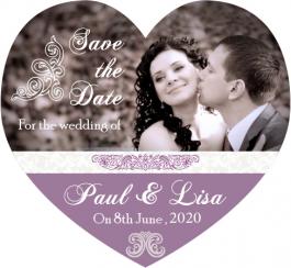3.25x3 Heart Shaped Wedding Save the Date Magnets 20 mil
